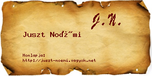 Juszt Noémi névjegykártya